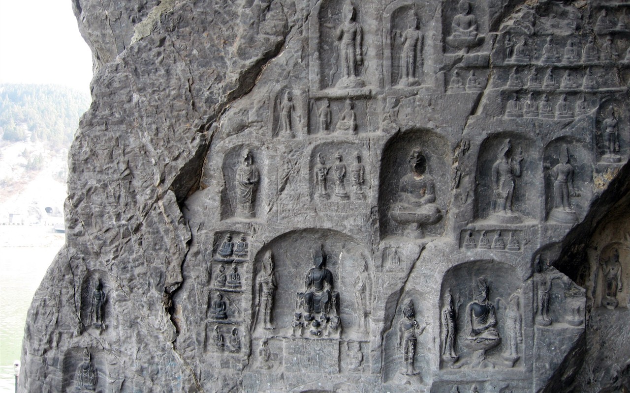 Luoyang, Longmen jeskyně Wallpaper #19 - 1280x800