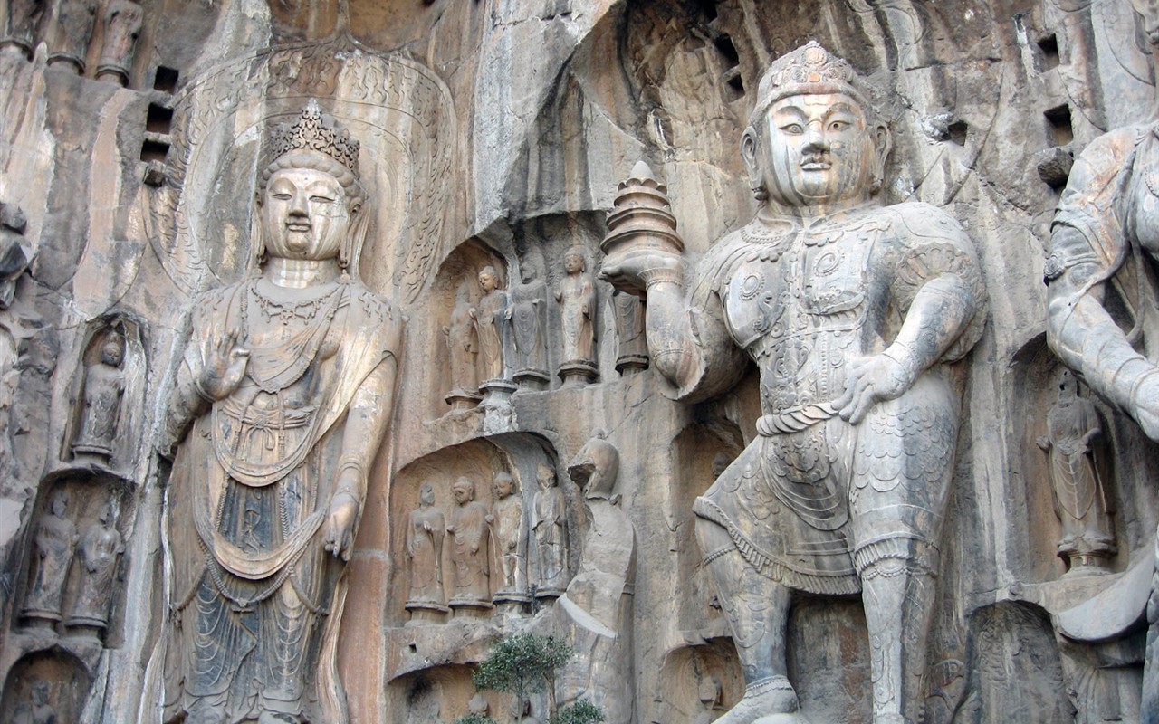 Luoyang, Longmen jeskyně Wallpaper #37 - 1280x800