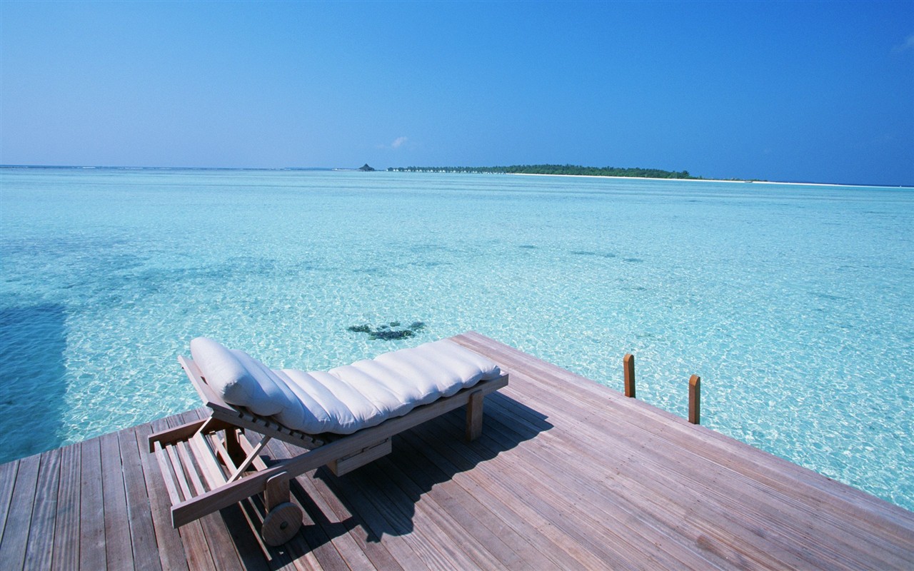 Malediven Wasser und blauer Himmel #13 - 1280x800