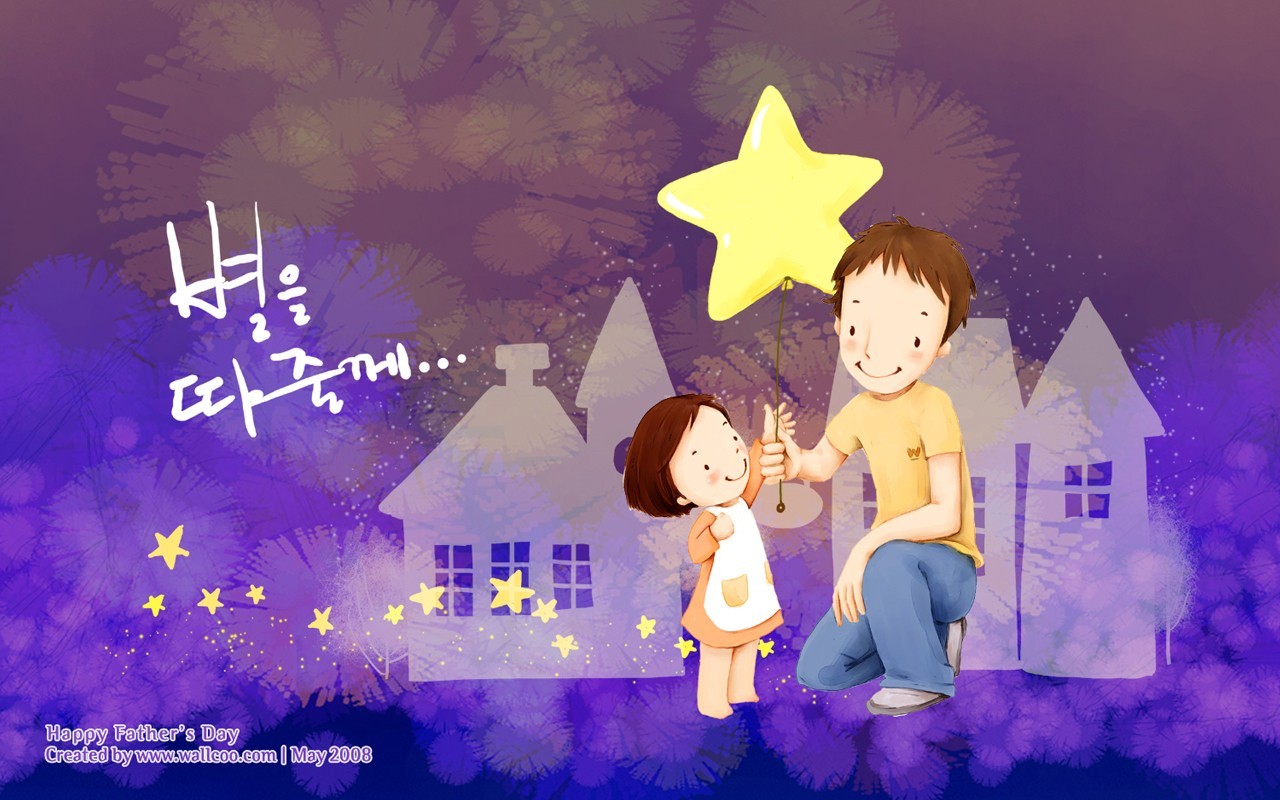 Father's Day theme of South Korean illustrator wallpaper #1 - 1280x800