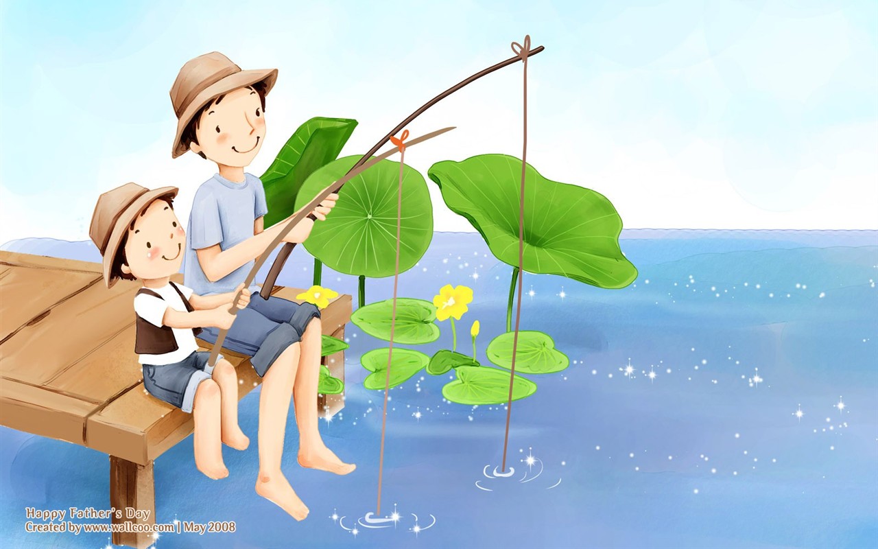 Father's Day theme of South Korean illustrator wallpaper #2 - 1280x800