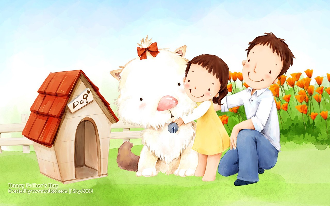 Father's Day theme of South Korean illustrator wallpaper #4 - 1280x800