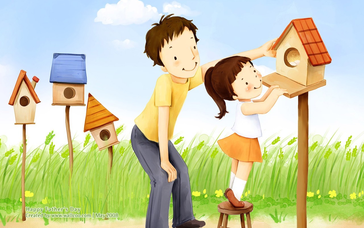 Father's Day theme of South Korean illustrator wallpaper #6 - 1280x800