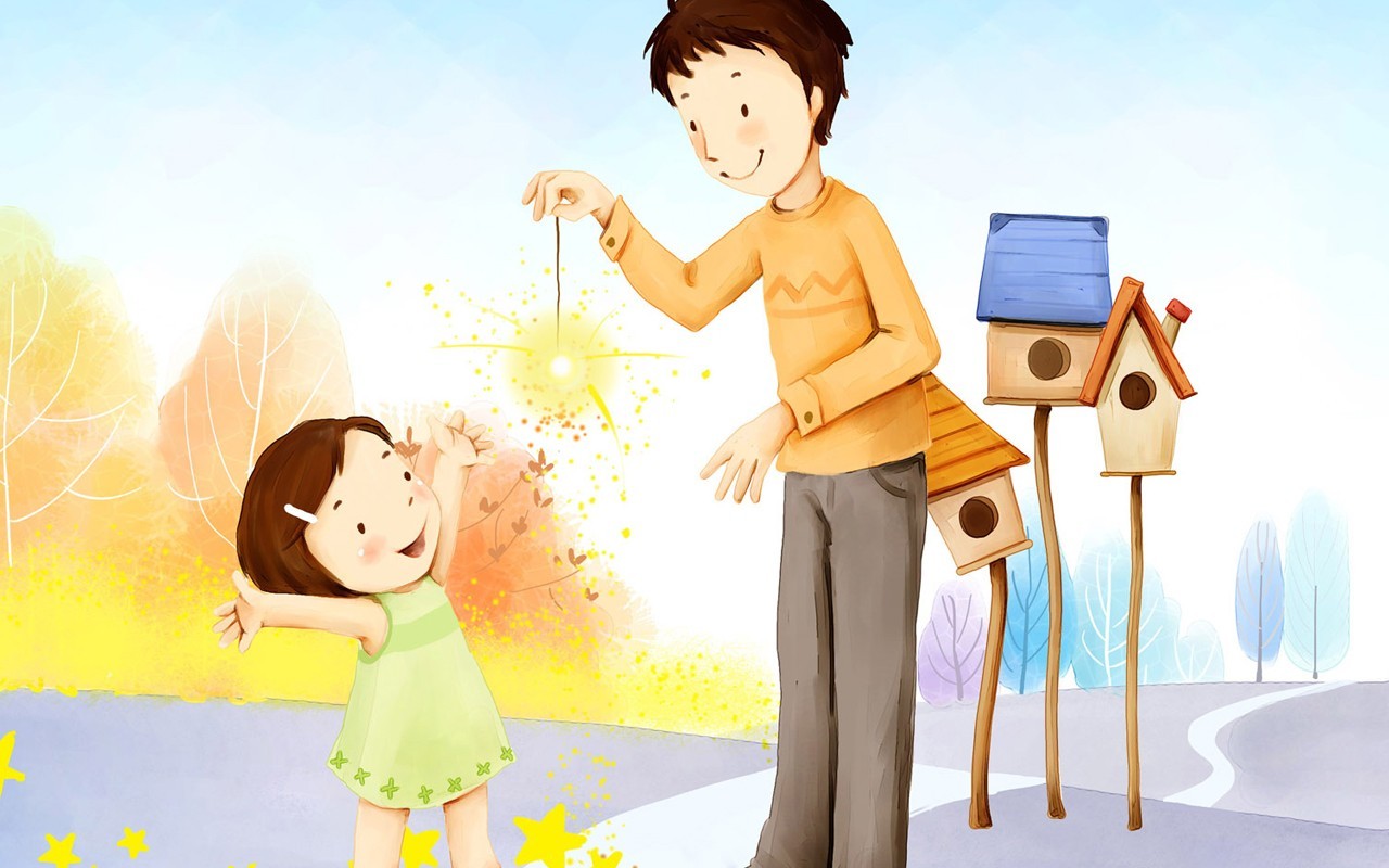 Father's Day theme of South Korean illustrator wallpaper #8 - 1280x800