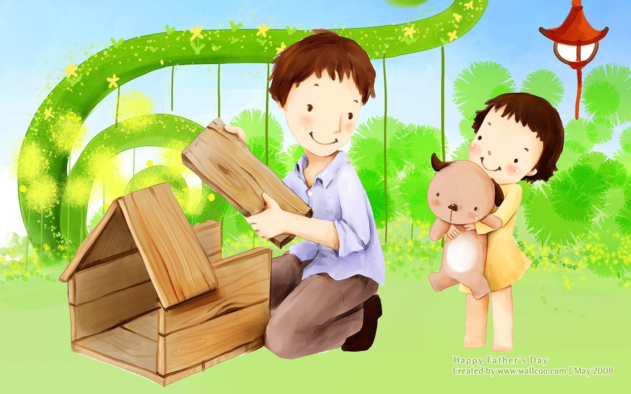 Father's Day theme of South Korean illustrator wallpaper #10 - 1280x800