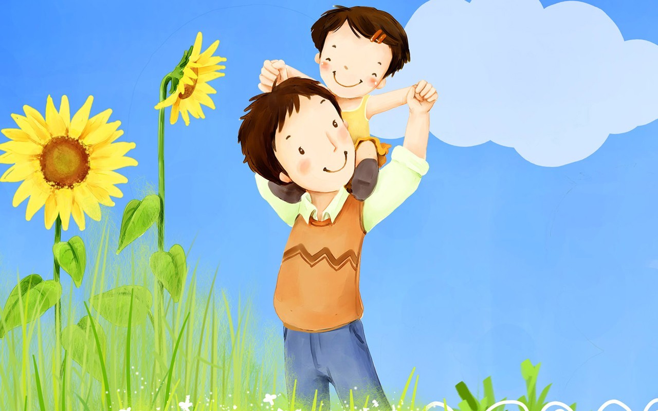 Father's Day theme of South Korean illustrator wallpaper #11 - 1280x800