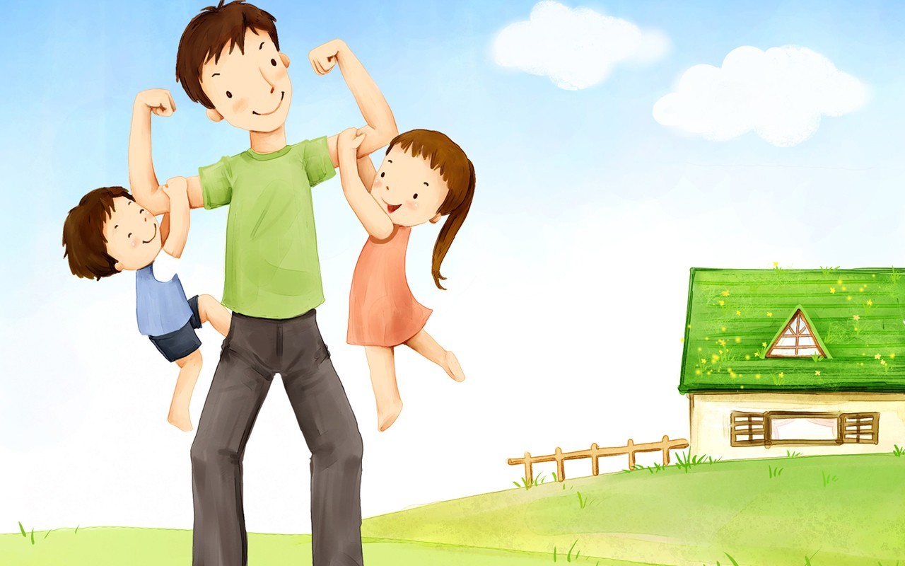 Father's Day theme of South Korean illustrator wallpaper #13 - 1280x800