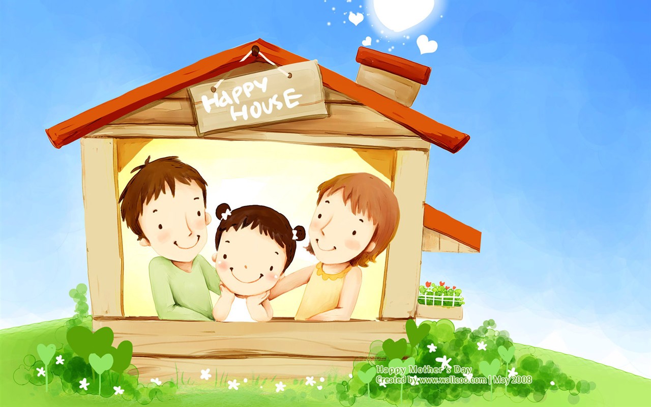 Mother's Day theme of South Korean illustrator wallpaper #8 - 1280x800