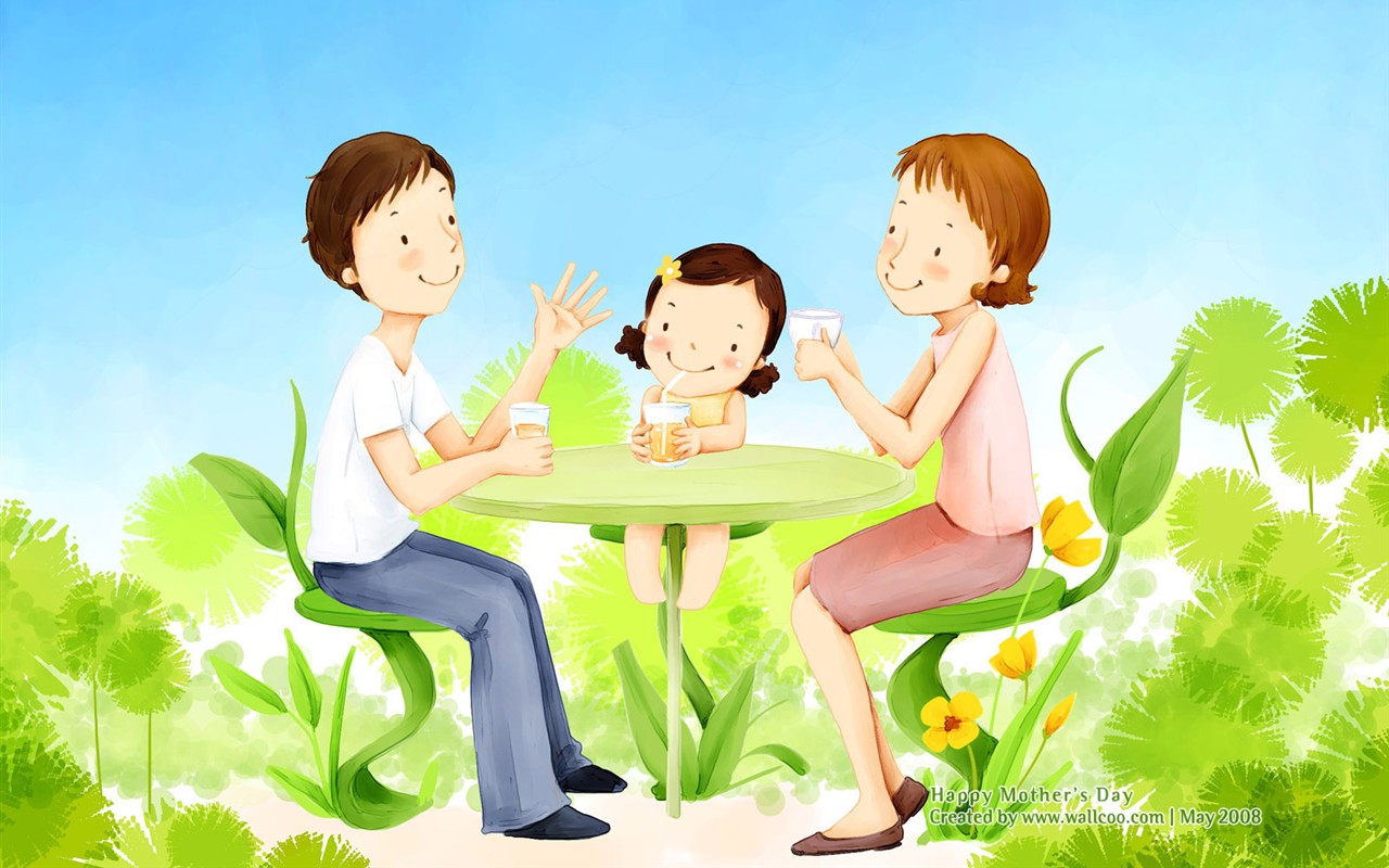 Mother's Day theme of South Korean illustrator wallpaper #15 - 1280x800