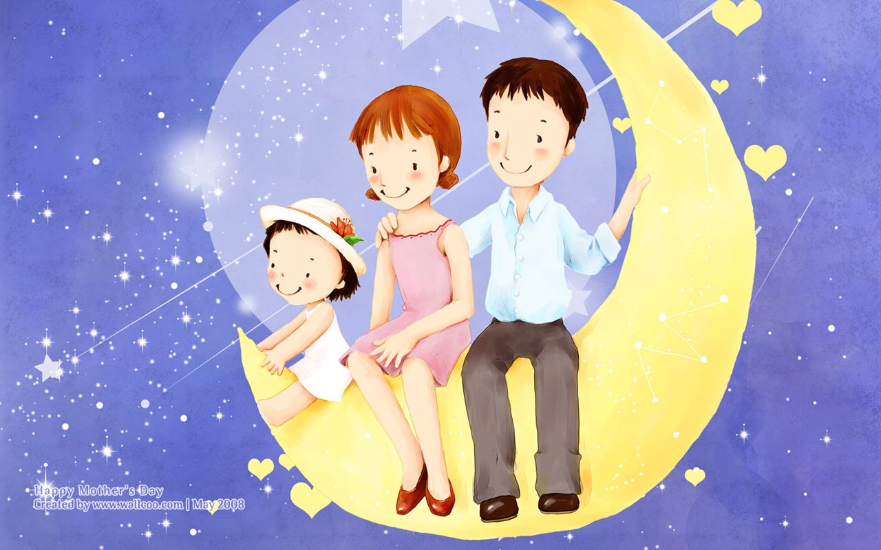 Mother's Day theme of South Korean illustrator wallpaper #16 - 1280x800