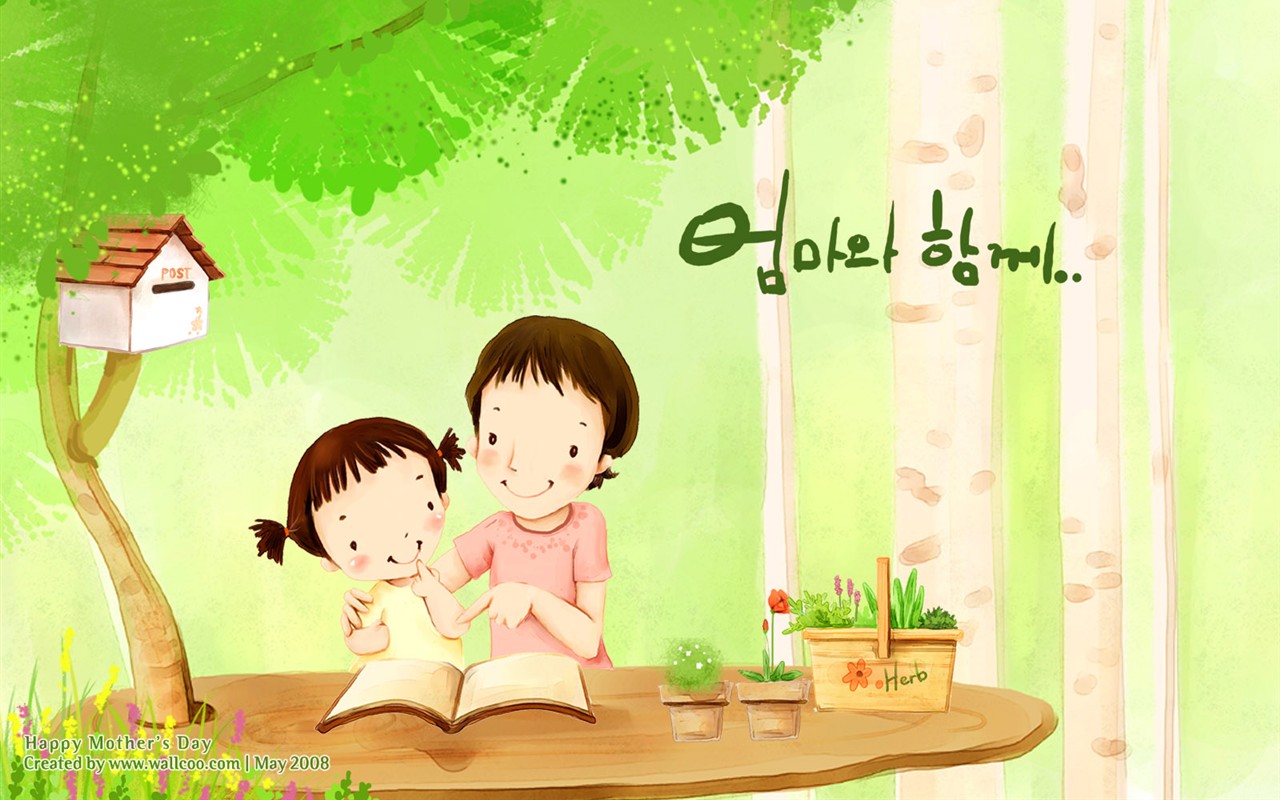 Mother's Day theme of South Korean illustrator wallpaper #17 - 1280x800