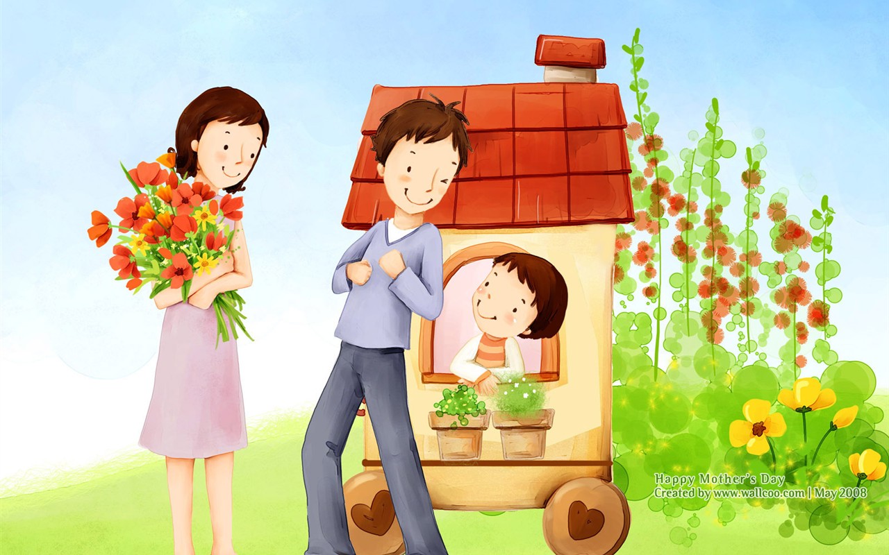 Mother's Day Thema des südkoreanischen Illustrator Tapete #19 - 1280x800