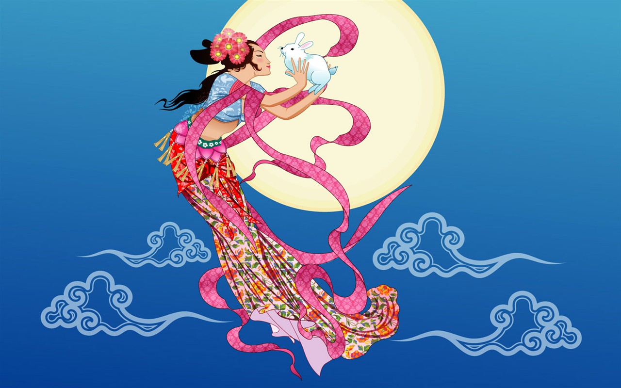 嫦娥奔月中秋節精美壁紙 #7 - 1280x800