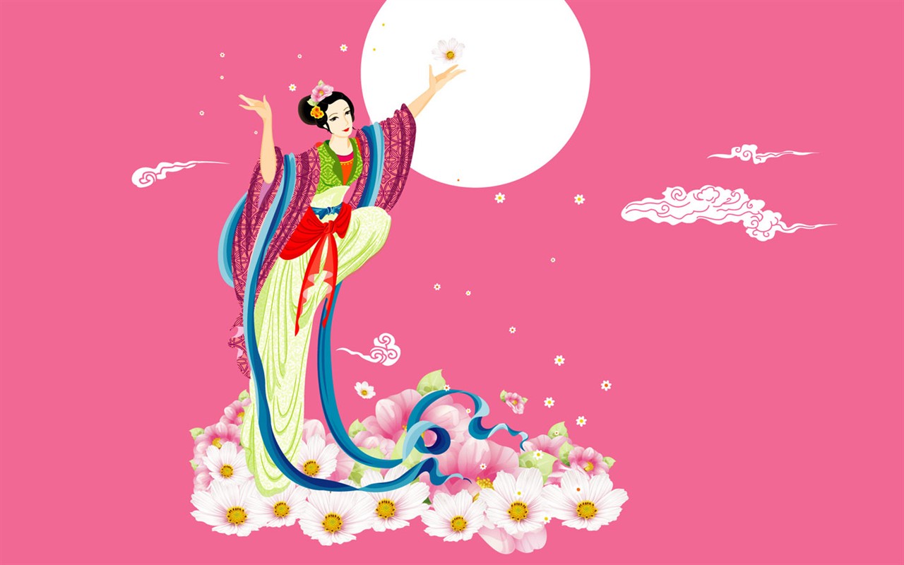 嫦娥奔月中秋節精美壁紙 #14 - 1280x800