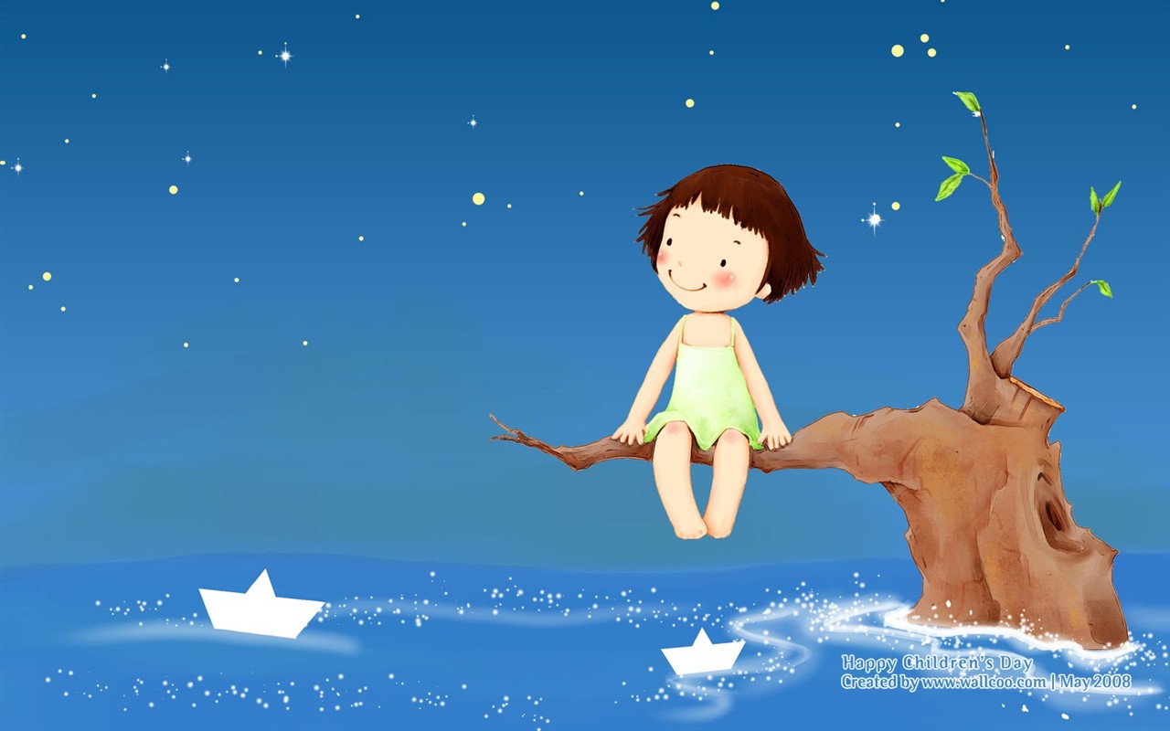 Lovely Children's Day wallpaper illustrator #4 - 1280x800