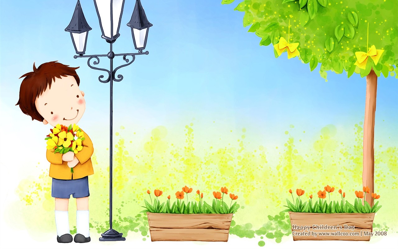 Lovely Children's Day wallpaper illustrator #12 - 1280x800