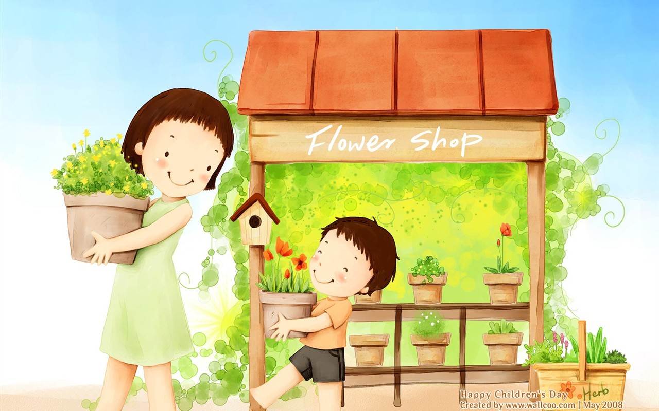 Lovely Children's Day wallpaper illustrator #25 - 1280x800