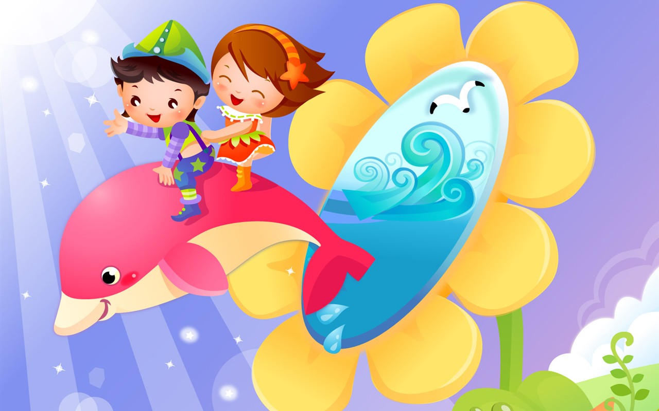 Vector Cartoon Child Album Wallpaper #12 - 1280x800