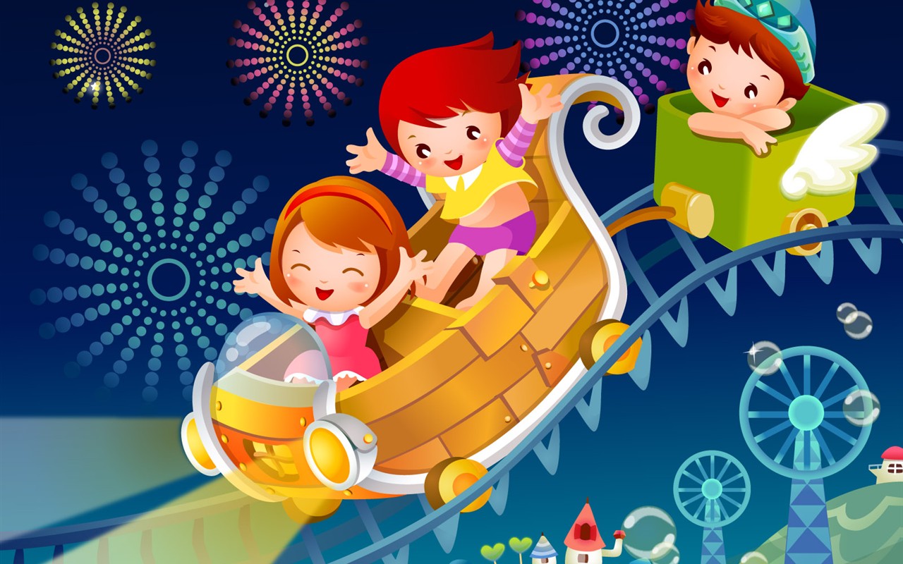 Vector Cartoon Child Wallpaper Album #14 - 1280x800