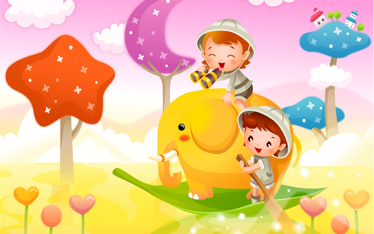 Vector Cartoon Child Album Wallpaper #19 - 1280x800