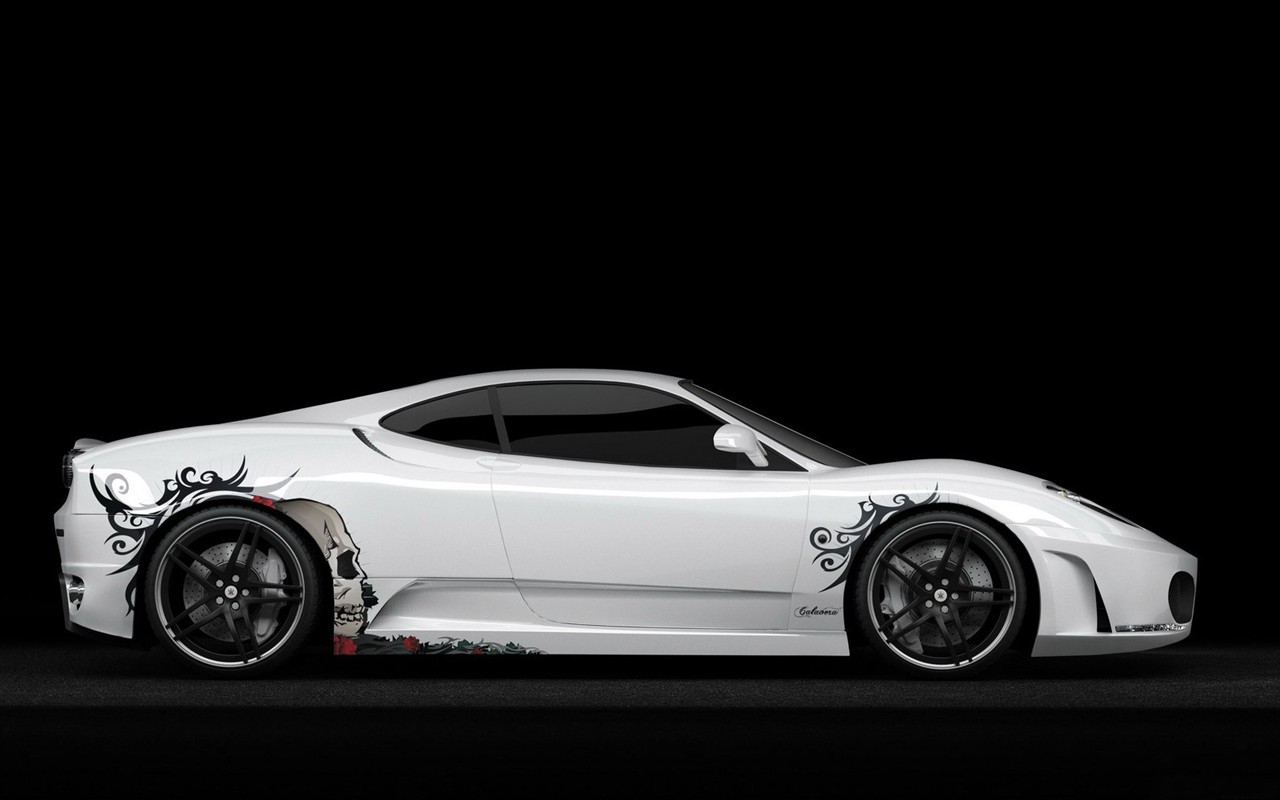 bílá lebka Ferrari F430 tapety #13 - 1280x800