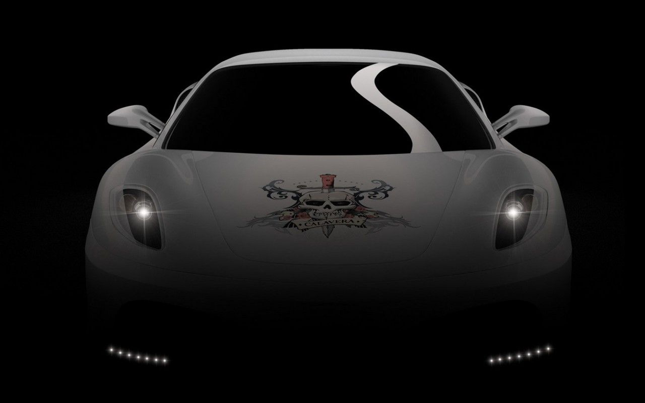 bílá lebka Ferrari F430 tapety #15 - 1280x800