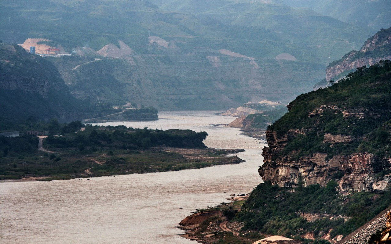 Écoulement continu du fleuve Jaune - Cascade de Hukou Notes de Voyage (Minghu œuvres Metasequoia) #15 - 1280x800