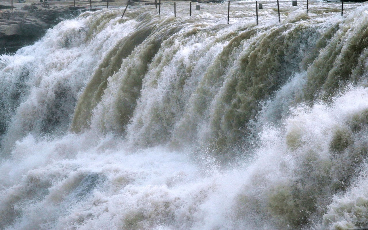 Écoulement continu du fleuve Jaune - Cascade de Hukou Notes de Voyage (Minghu œuvres Metasequoia) #2 - 1280x800