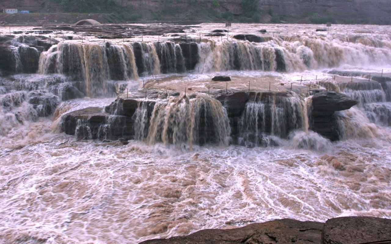 Écoulement continu du fleuve Jaune - Cascade de Hukou Notes de Voyage (Minghu œuvres Metasequoia) #5 - 1280x800