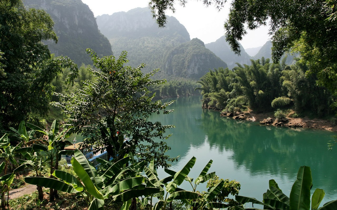 Hechi Small Three Gorges (Minghu Metasequoia works) #10 - 1280x800