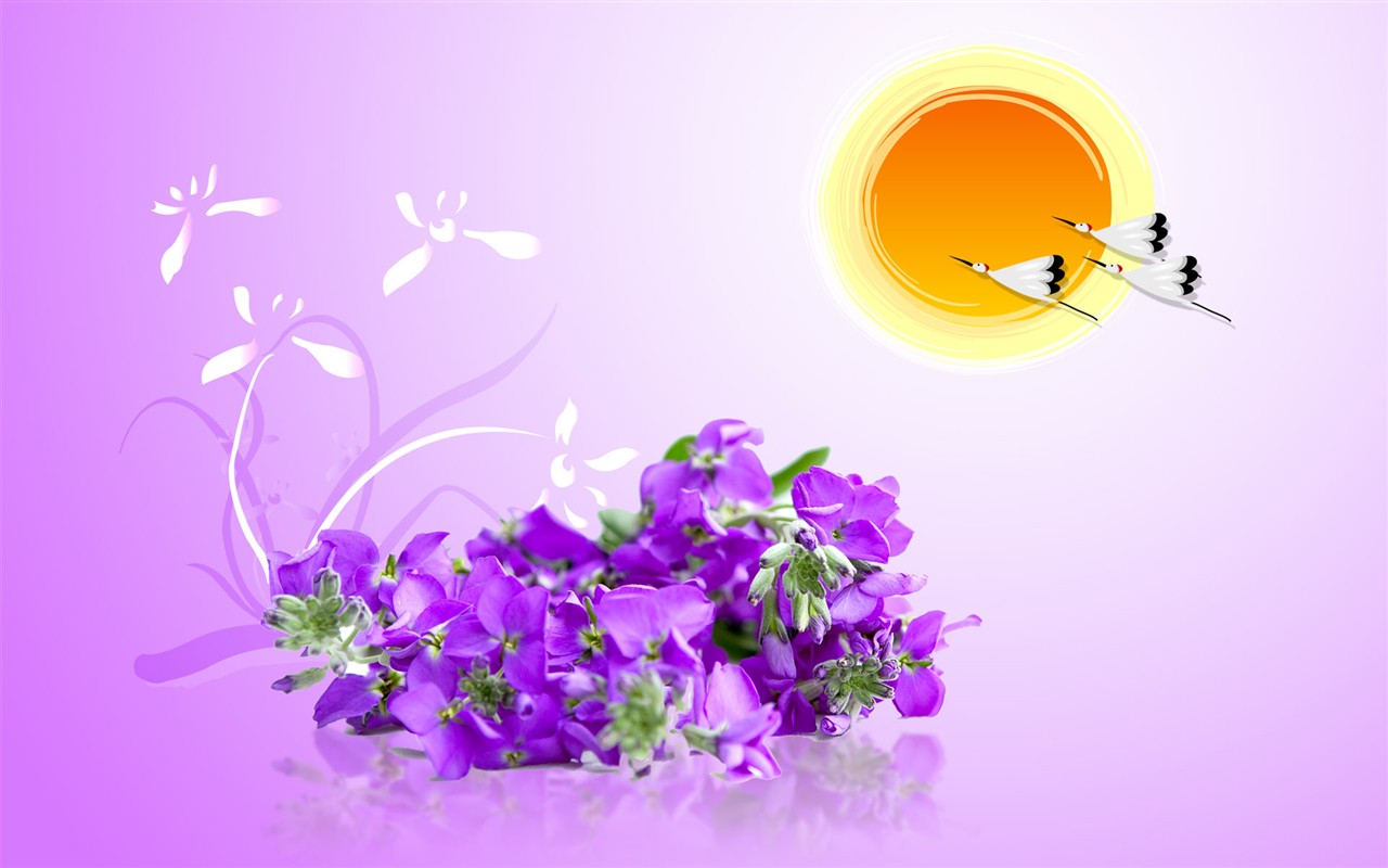 Synthesis of fine flowers #1 - 1280x800