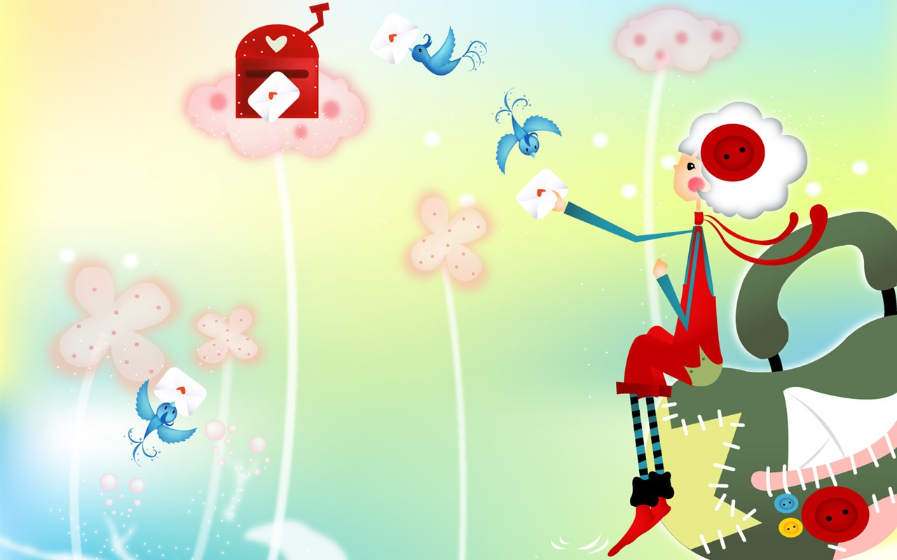 Tlačítko dívka wallpaper ilustrátor #16 - 1280x800