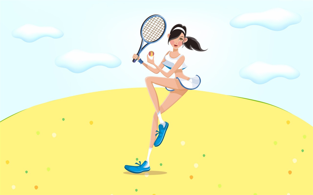 Vector women's leisure sports wallpaper #9 - 1280x800