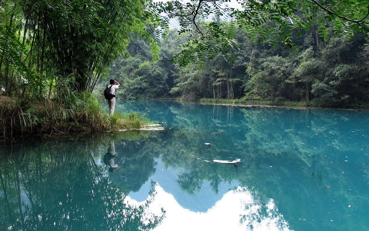 天下美景 - 荔波樟江 (明湖水杉作品)2 - 1280x800