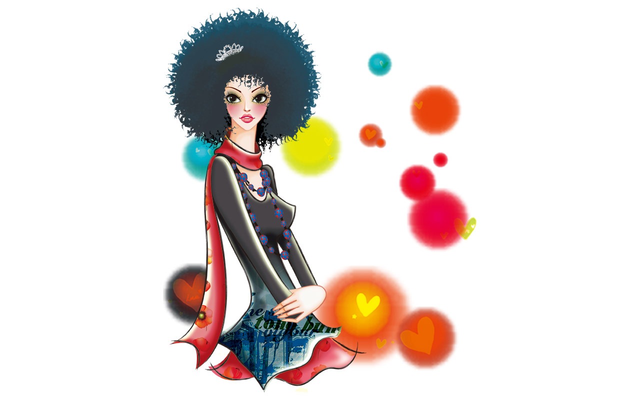Vector-style fashion women wallpaper #11 - 1280x800