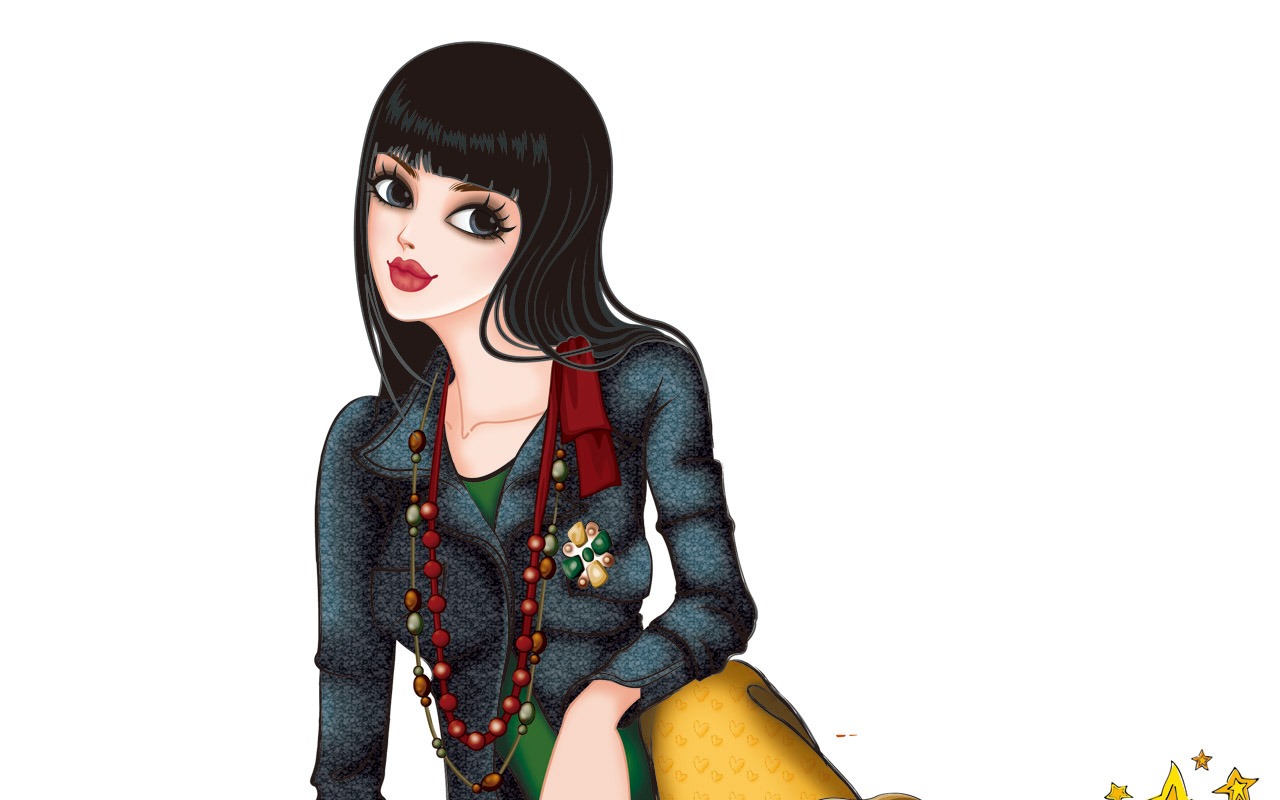 Vector-style fashion women wallpaper #19 - 1280x800
