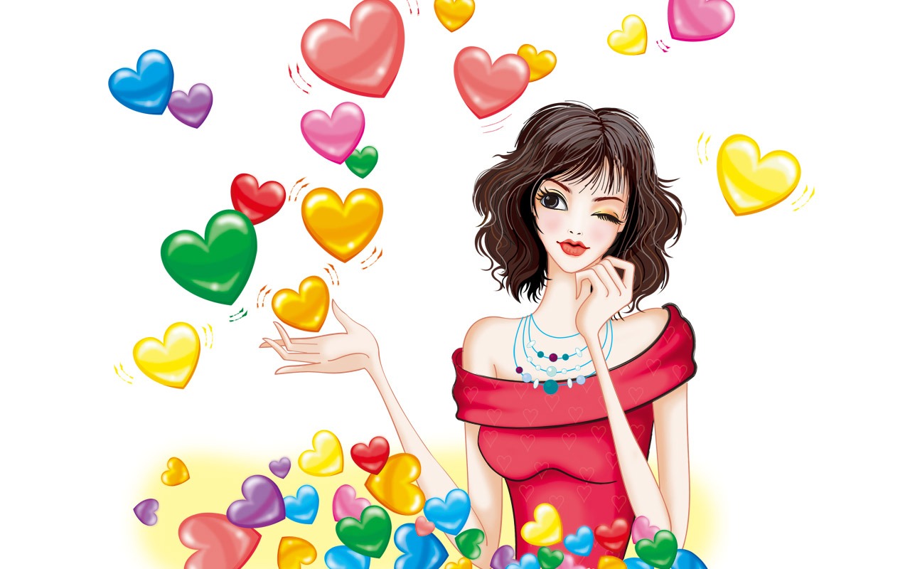 矢量風格 時尚女性壁紙 #22 - 1280x800
