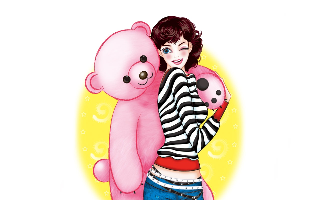 Vector-style fashion women wallpaper #27 - 1280x800
