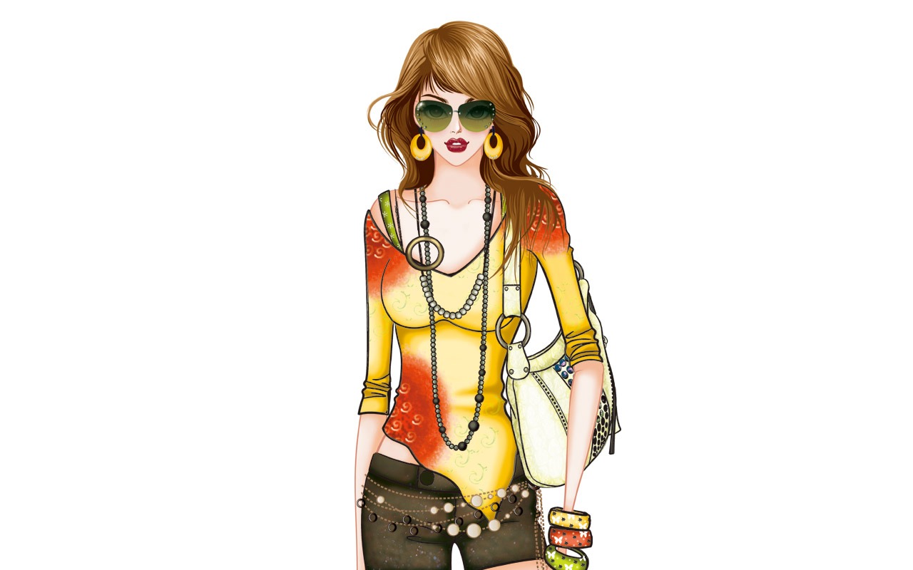 Vector-style fashion women wallpaper #31 - 1280x800