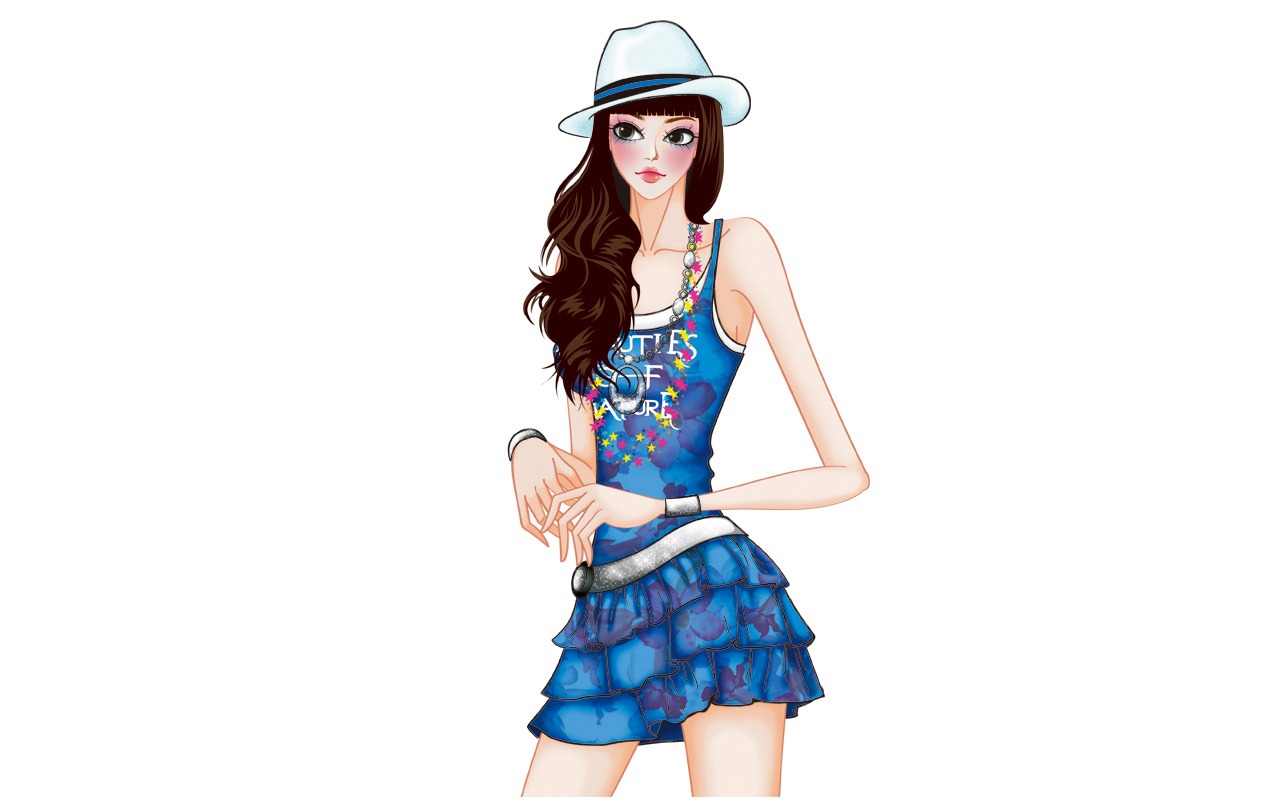 Vector-style fashion women wallpaper #32 - 1280x800