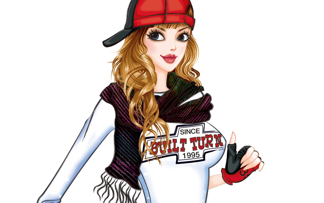 Vector-style fashion women wallpaper #38 - 1280x800