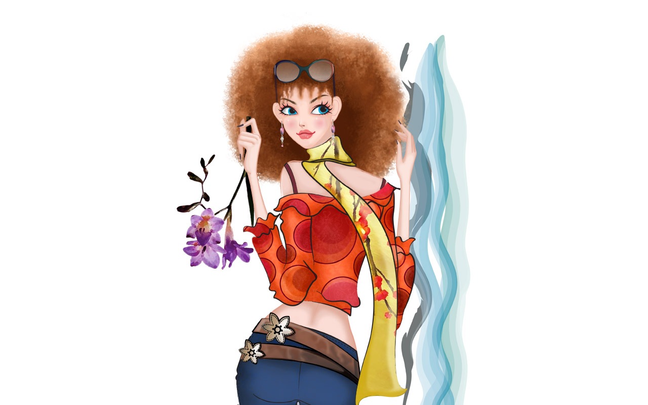 Transmisión Vectorial, fondos de escritorio de estilo de la mujer de moda #39 - 1280x800