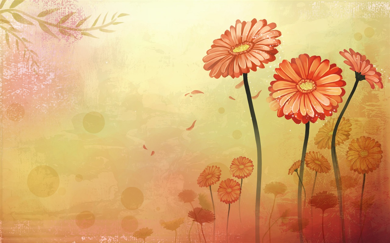 Syntetické Wallpaper barevné květiny #28 - 1280x800