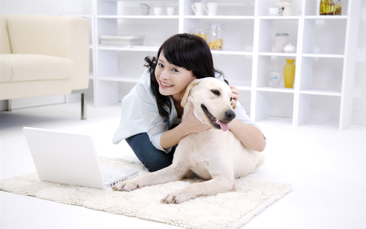 Beauty and the pet HD wallpaper #3 - 1280x800