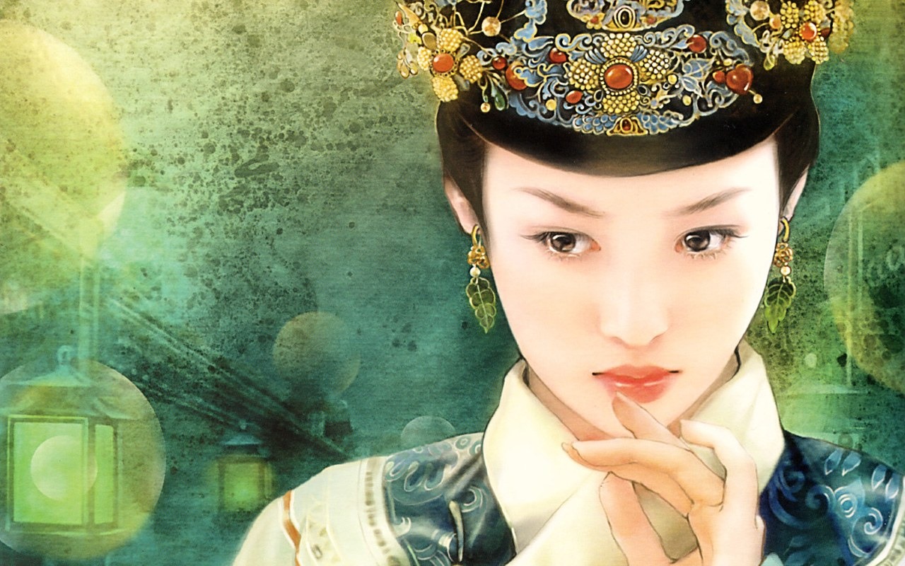 清朝女子绘画壁纸1 - 1280x800