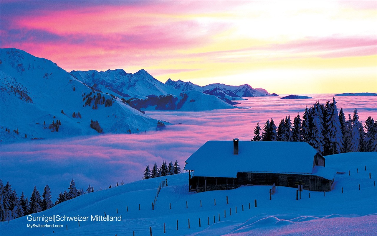 瑞士冬季旅游景点壁纸7 - 1280x800