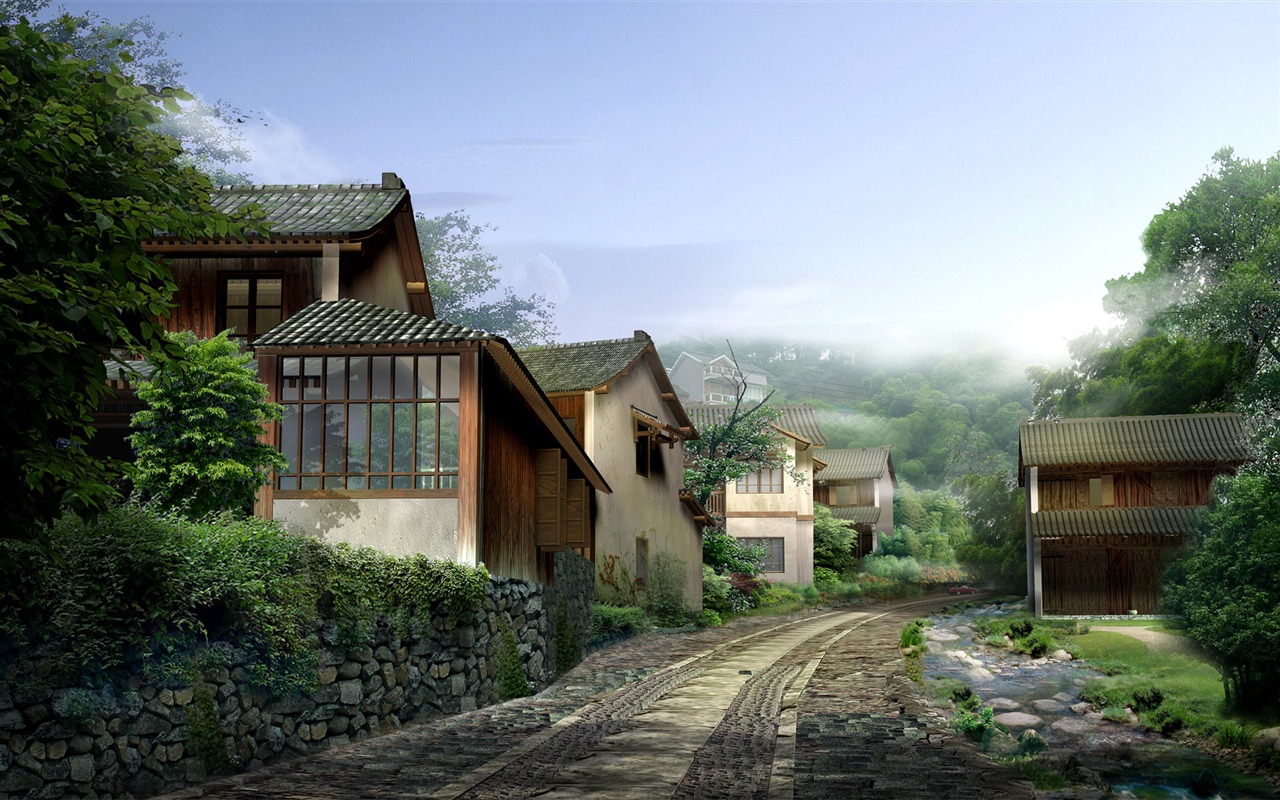 Exquisite architectural landscape wallpaper #1 - 1280x800