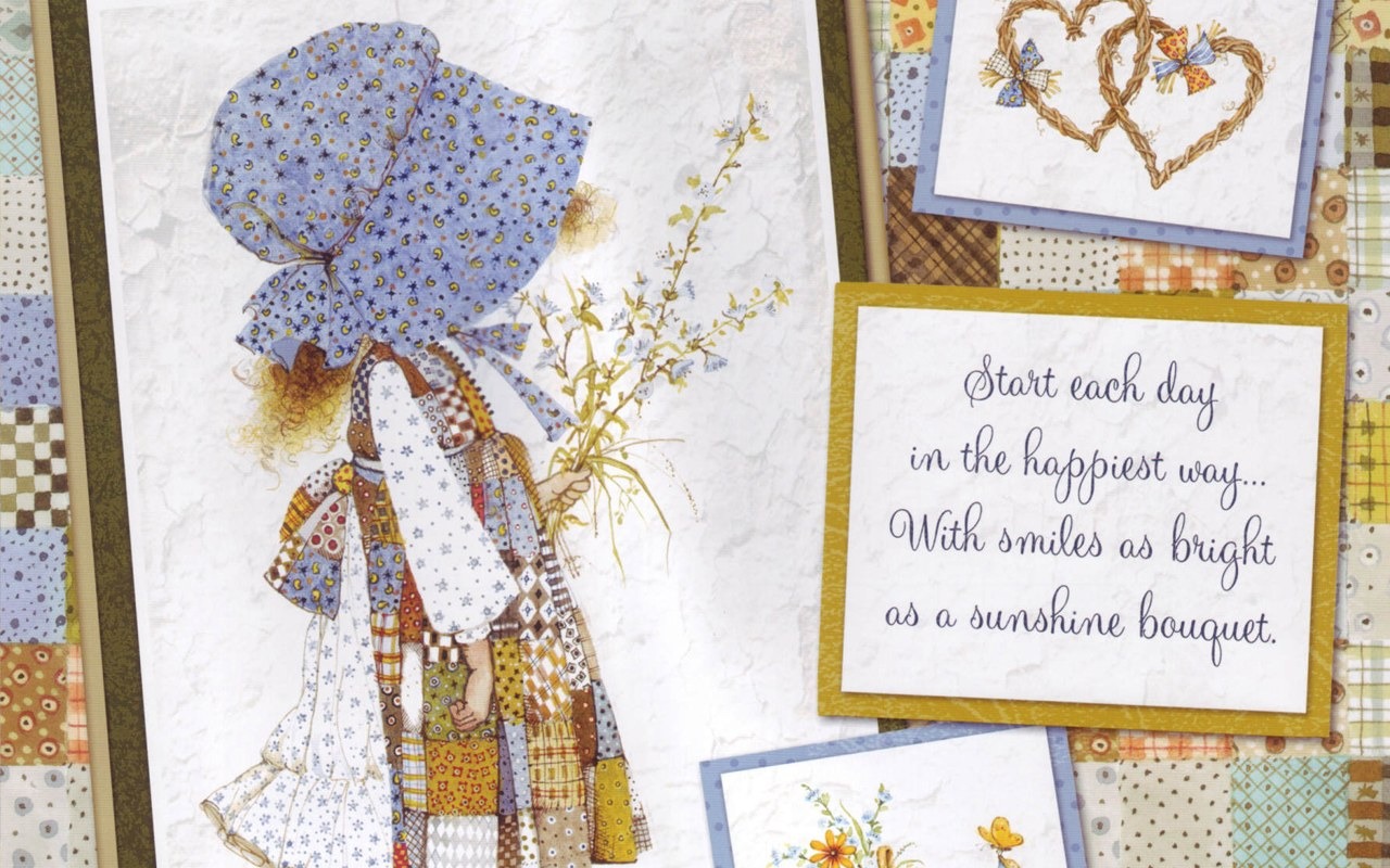 Holly Hobbie cute little girl hand-painted wallpaper #4 - 1280x800