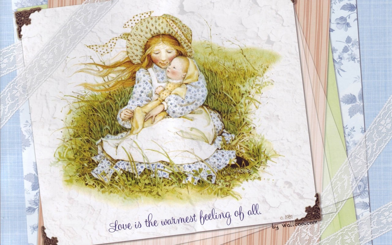 Holly Hobbie cute little girl hand-painted wallpaper #5 - 1280x800
