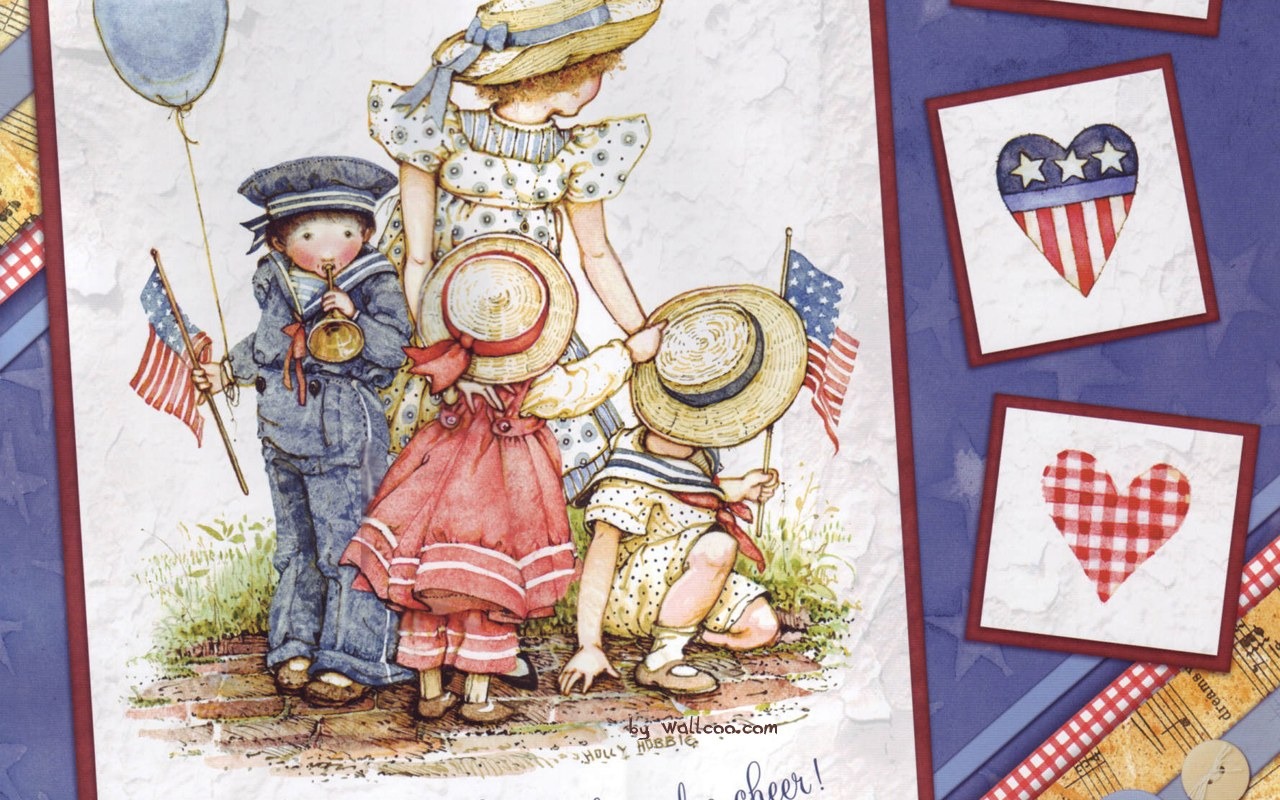 Holly Hobbie cute little girl hand-painted wallpaper #7 - 1280x800